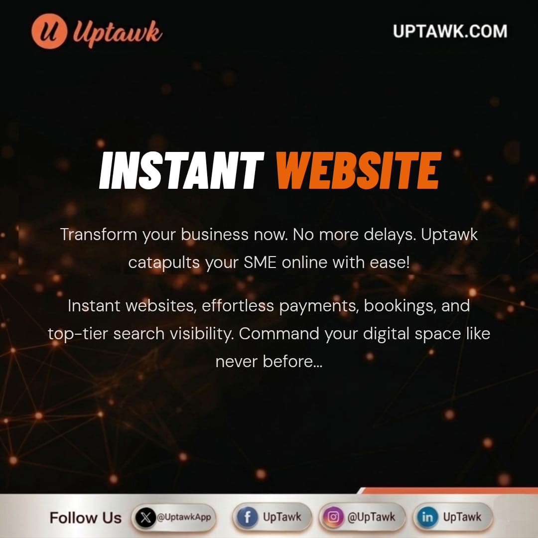 DavidMiracleo's tweet photo. Transform your business online now. No more delays. Uptawk catapult your SME online with ease. Instant websites, effortless payments, bookings and top-tier search visibility. Command your digital space like never before.... https://t.co/gmXXFZvEDO