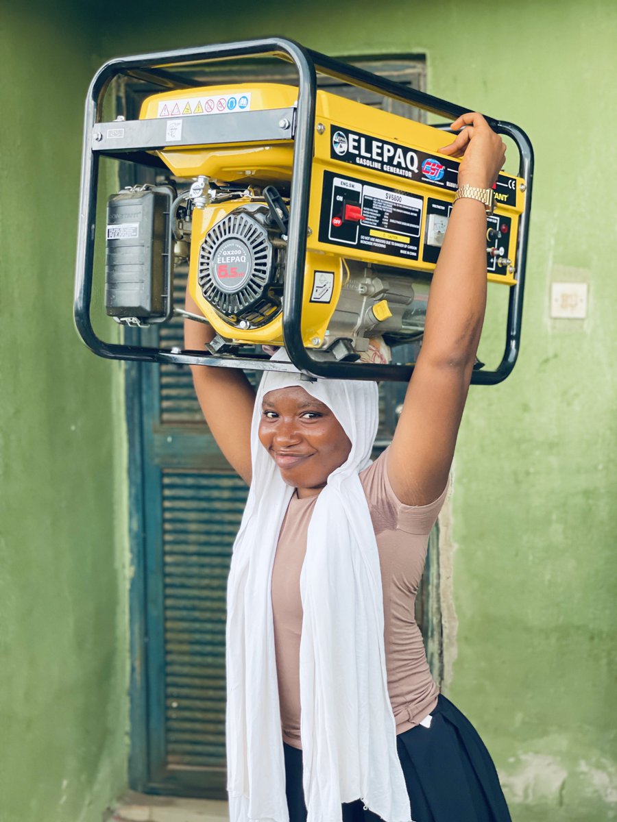 OneModupe's tweet photo. I Acquired this brand new generator through honest hard work. No compromising my dignity with any man. Feeling so proud and grateful! 🙏🎉🎉 https://t.co/MIs8w1Irza