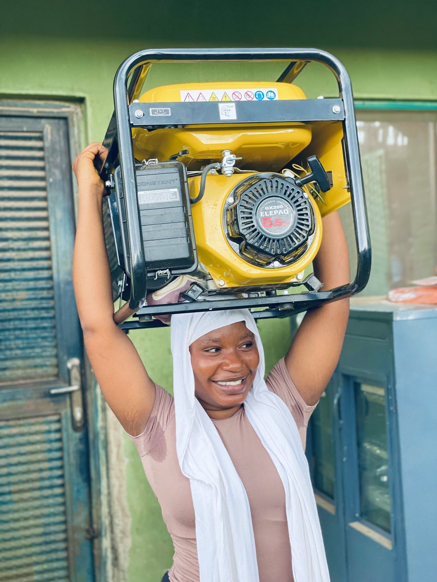 OneModupe's tweet photo. I Acquired this brand new generator through honest hard work. No compromising my dignity with any man. Feeling so proud and grateful! 🙏🎉🎉 https://t.co/MIs8w1Irza