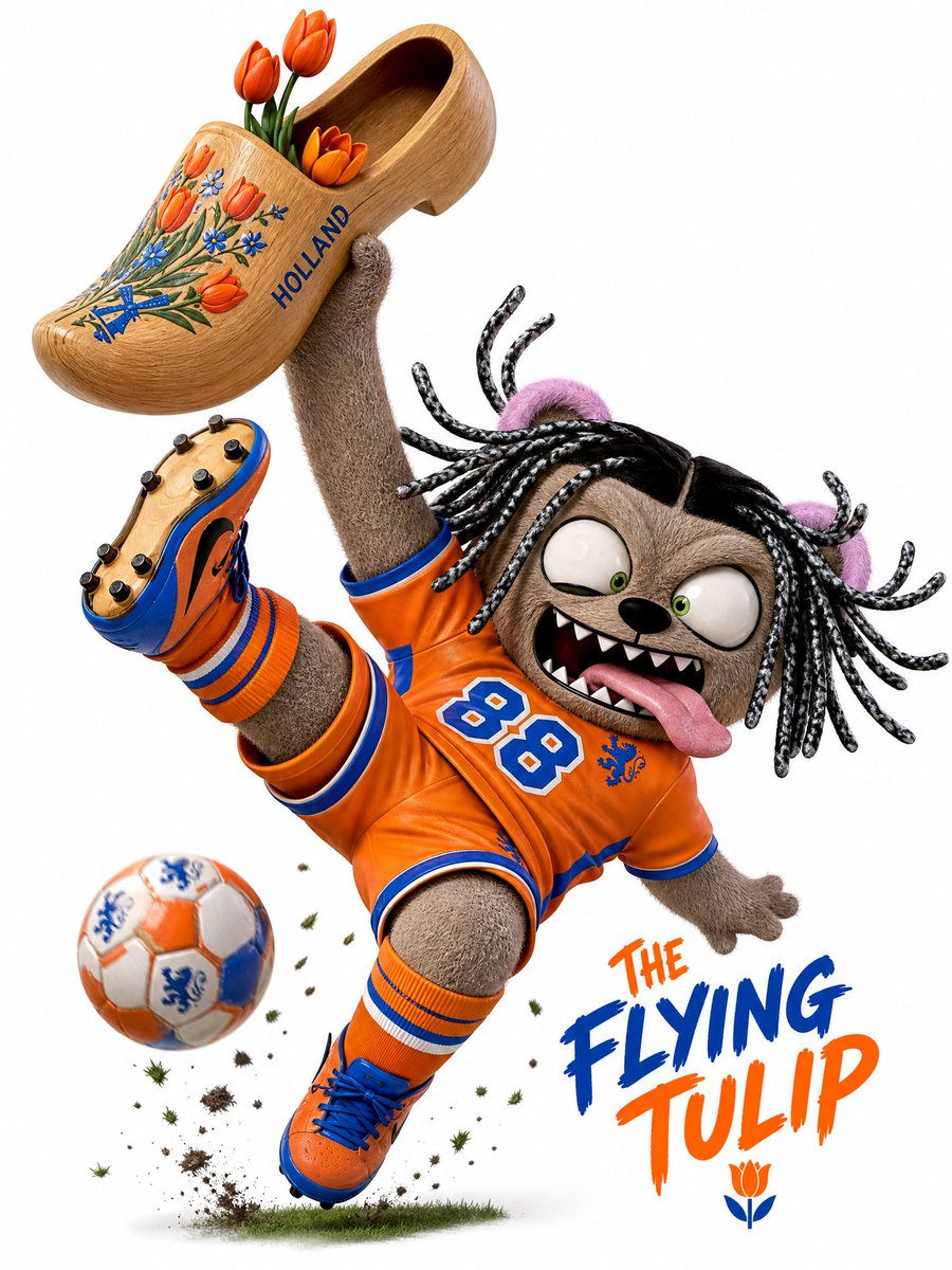 Shinebynous's tweet photo. The World Cup is only 6 days away.
Time to make some fun! 

I've created some characters in @lovart_ai 

Used prompt:

Can you create an IP image concept series for this character  [YOUR REFERENCE IMAGE]  as absurd and comical FIFA World Cup mascot football players?

Create [4] different image concepts in 3:4 format. Each image must feature:
1. A unique football player version of the character
2. A country-inspired outfit without using official copyrighted logos for [county names] 
3. A player number
4. A funny football nickname
5. One absurd signature move
6. A white or clean studio background

Make the designs colorful, exaggerated, funny, collectible, and perfect for a World Cup character universe. Do not create serious players. Make them chaotic, iconic, and slightly ridiculous.

Show me your World Cup  mascot
#Lovart #LovartPartner