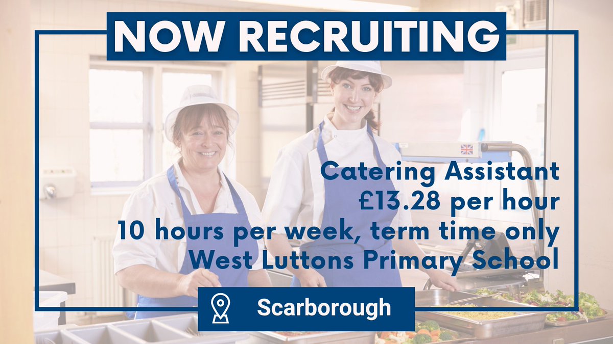 NycjobsUk's tweet photo. Looking for a rewarding, term-time role?
Join NYES Catering and help serve fresh, home-cooked meals to local children every day. Make a real difference in your community
Apply Now: https://t.co/941FB8XBCE 
#NorthYorkshireJobs #CateringJobs #SchoolJobs #TermTimeOnly #NowHiring https://t.co/kfXTRbUoFM