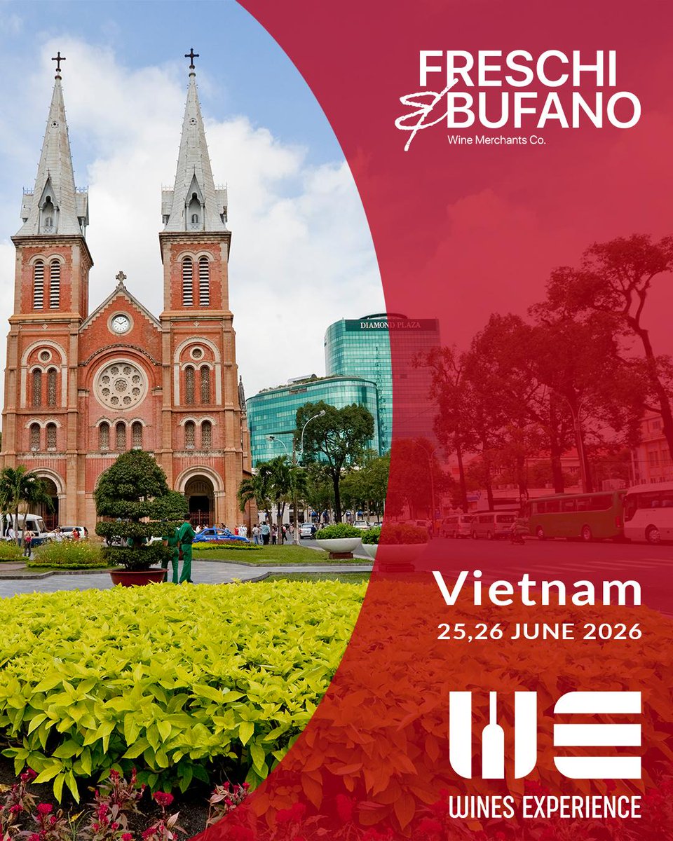 FreschiBufano's tweet photo. Freschi&amp;Bufano at Wines Experience Ho Chi Minh City 2026 🍷

We are proud to announce our participation in Wines Experience Ho Chi Minh City 2026, one of Southeast Asia’s leading wine trade exhibitions.

📍 Ho Chi Minh City, Vietnam
📅 June 25–26, 2026

#FreschiEBufano https://t.co/qKjKz81kzE