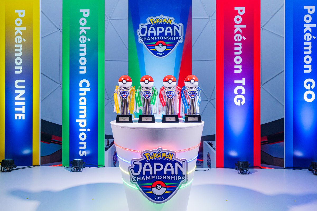 Pokemon_cojp's tweet photo. 明日6月6日（土）から、ポケモンバトル日本一を決める大会「ポケモンジャパンチャンピオンシップス2026」が開幕！
トロフィーが誰の手にわたるのか……!?
世界大会に繋がる熱き戦いを見届けよう！
https://t.co/K8Gixoc1wD #PJCS2026 https://t.co/oLzHvit1ZW