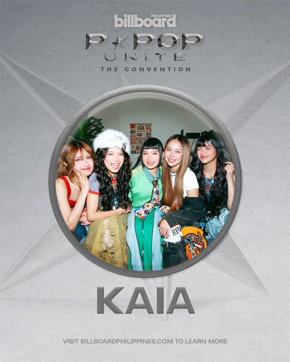 BBPHOfficial's tweet photo. KAIA (@KAIAOfficialPH) is ready to takeover the P-Pop Unite 2026 stage.

Since their induction into the P-Pop Class of 2025, KAIA have established themselves as one of the defining girl groups of their generation. From earning Billboard Philippines Women in Music's Listeners' Choice Award this year to commanding stages at the country's biggest festivals and concerts, the five-member act has consistently proven why they remain at the forefront of the P-Pop movement.

Since their debut in 2022, KAIA have built a reputation for their empowering music and captivating performances. Their viral cover of HUNTR/X's "Takedown" reached audiences around the world, and has further cemented their status as one of the genre's premier live acts.

Now, Angela, Charlotte, Sophia, Alexa, and Charice are set to bring their undeniable star power to the P-Pop Unite stage.

Get your complimentary tickets now by registering here: https://t.co/mnj6x3EjDh

#PPopUnite #BillboardPH #BillboardPhilippines