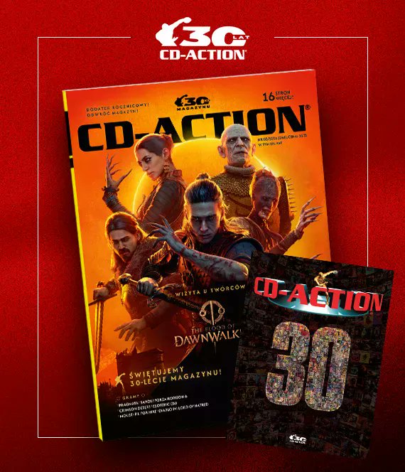 cdaction's tweet photo. 🎉 30 lat CD-Action zamknęliśmy w jednym numerze. I tak, jest już dostępny! 🎉

Jeśli jeszcze nie dorwaliście wydania rocznicowego CD-Action 03/2026, najwyższa pora nadrobić zaległości. Czeka na Was aż 180 stron wypełnionych grami, historią branży i wspomnieniami związanymi z trzema dekadami istnienia magazynu.

To numer przygotowany z okazji naszego 30-lecia, więc nie mogło zabraknąć także odrobiny nostalgii i spojrzenia za kulisy historii CD-Action.

🛒 Zamów swój egzemplarz już teraz i sprawdź, co przygotowaliśmy na tę wyjątkową okazję! 👉 https://t.co/vHFa8VvOEv