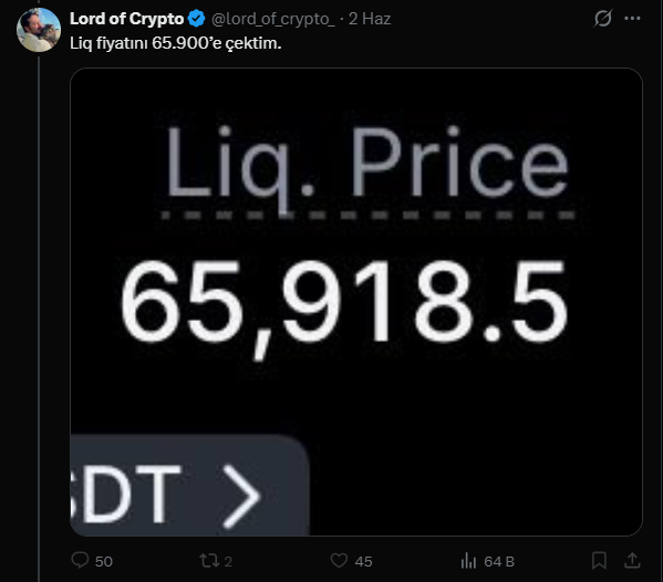 0xMultijet's tweet photo. Açıklıyorum: Lord'un işlemler yüksek ihtimalle demo değil. Zaten sorun da o değil. Sorun bu kadar insanı liq olmayacağına inandırıp liq etmesi. Şimdi bu paranın kaynağına gelelim

Onlarca scam projelerden 30k$ ile 100k$ arası para aldığını çevrenizdeki herhangi bir tecrübeli bd'ye doğrulatabilirsiniz

Sürekli liq olmasının da 2 sebebi var. Birincisi discount alınan ismi lazım değil bir borsa ile hedge, ikincisi de haram para olduğu için çarçur

Son olarak bunun arkasından giden eşşekler önce tüm varlığıyla pozu bu liq fiyatında açıp sonra lordun önceden haber vermediği şekilde liq fiyatını çeke çeke hepsi liq oldu muhtemelen. Bu orospu çocuğu namussuz dolandırıcıların ülkeye girememesi gerekiyor