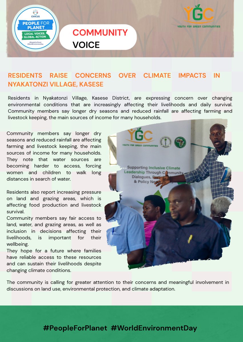 YGCUganda's tweet photo. Indigenous Peoples have long been guardians of the environment yet their voices are often missing from decisions that affect their lands, livelihoods &amp; futures.

This #WorldEnvironmentDay,we amplify their stories &amp; call for meaningful inclusion in environmental &amp; climate action. https://t.co/RvnDI6B82m