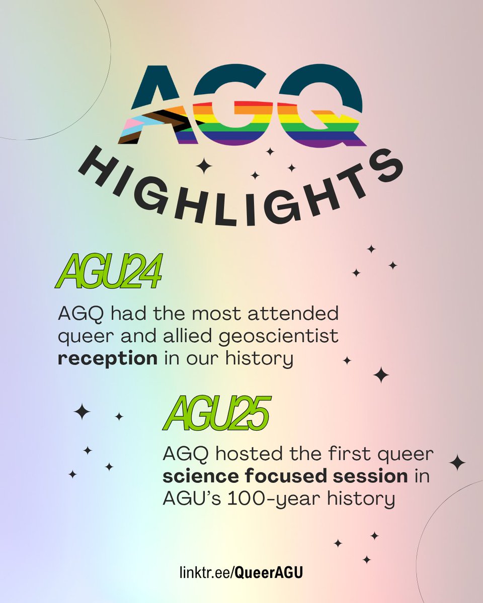 queeragu's tweet photo. 🏳️‍🌈AGQ, the queer affinity group of AGU (@theAGU ) is still early in our organization. However, there are several significant highlights over the past few years! https://t.co/hdVFBgCyT2