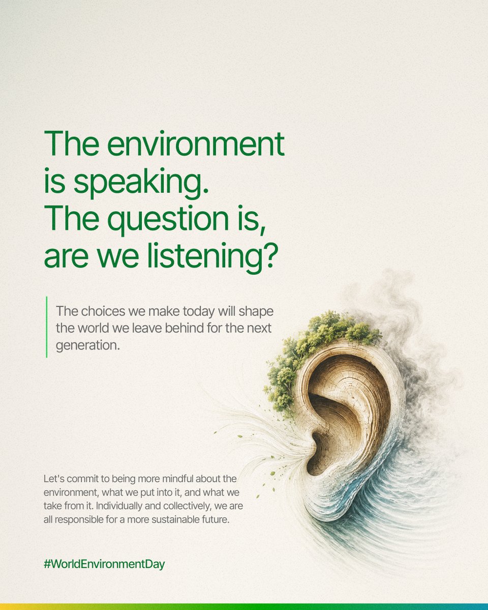 Oando_PLC's tweet photo. This World Environment Day, we’re giving the environment a voice.​
​
Swipe through to hear what the environment might say and discover how you can be part of the solution.​

#worldenvironmentday #sustainability #climateaction #cleanenergy https://t.co/PWdaPVTV9R