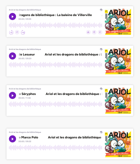 laBnF's tweet photo. 🎧Le podcast "Ariol et les dragons de bibliothèque" a remporté le trophée de bronze dans la catégorie "prix de la communication issue d'une institution publique", dans le cadre des Grands Prix de la Communication (39e édition).

Pour le (re)écouter : https://t.co/W0oaZCOAJU https://t.co/Q9ditdIw9s