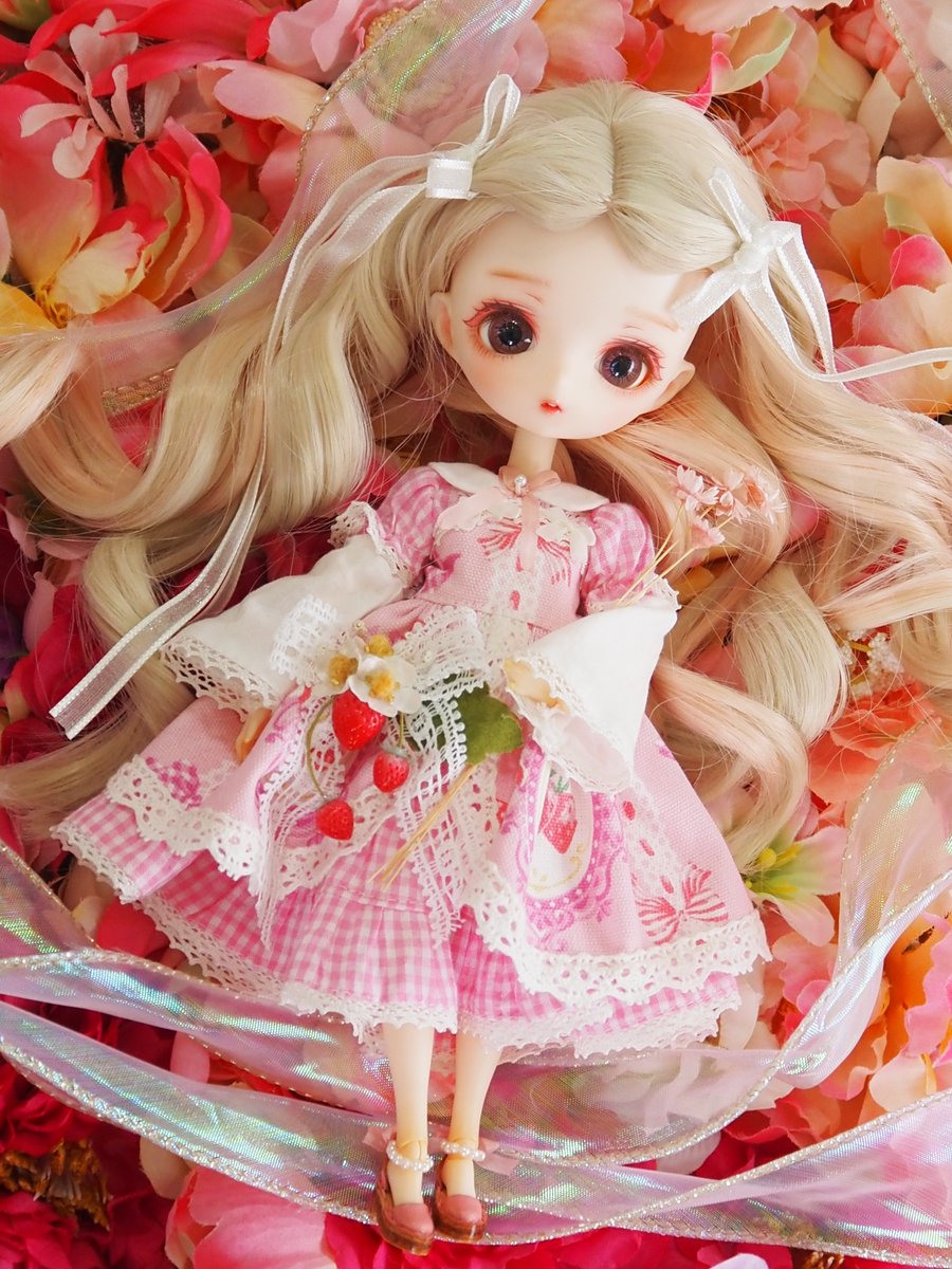 Chicoberry_doll's tweet photo. そんなわけで、新しいハルモニアちゃんが増えました🤭
26人目ｗ
お迎え出来る前から、「お迎え出来たらこの名前！」って思ってた名前があったのですが、実際にお顔見たら変わりましたｗ
ルルちゃんの妹のリリちゃんです！色違いのお洋服着せて並べたい🥰 https://t.co/dogeJ25Quc
