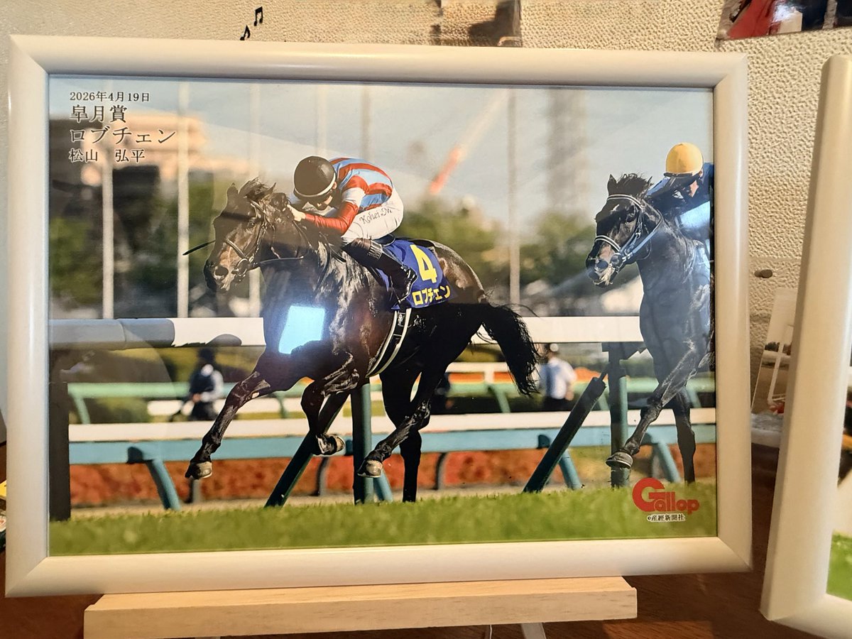 umaemon_123's tweet photo. お疲れ様です🍵

我が家の玄関に来た〜🏇

なんと嫁ちゃんがギャロップさんの
コンビニプリント？で
ロブチェン＆ジュウリョクピエロ
飾ってくれた😍
まだ未完成らしいけど既に玄関で一杯やれる🍶🍺
各社でアングル違うから全部欲しい😆

#ロブチェン #ジュウリョクピエロ #競馬 https://t.co/LSnALocqN1
