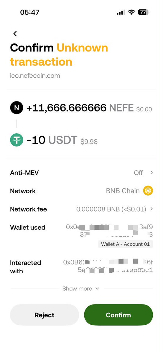 NefeCoin's tweet photo. 5/ ⚡ Confirm the transaction.

Once processed on BNB Chain, your allocation is on the way. https://t.co/NFWi0MJwkN