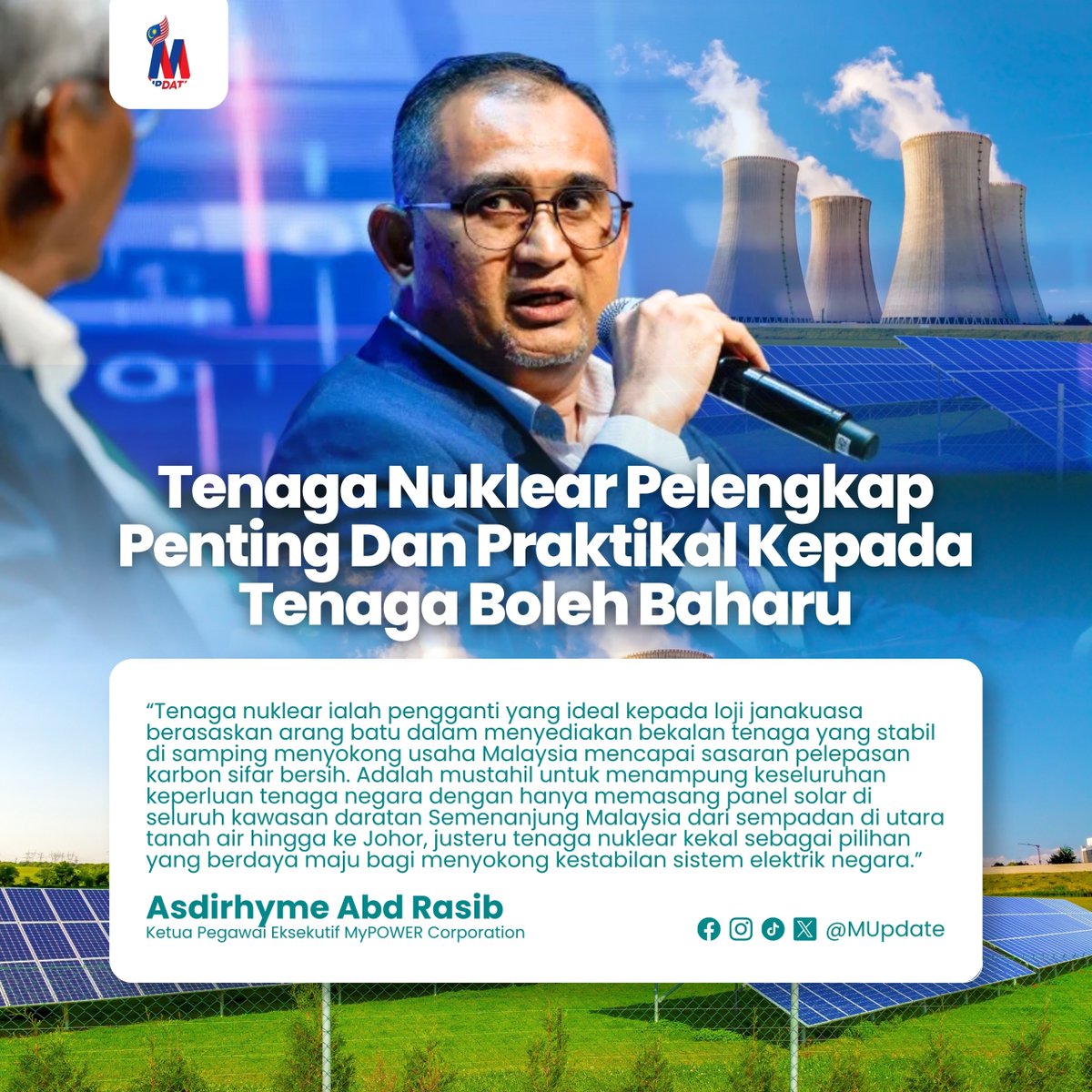 Msia_Update's tweet photo. TENAGA NUKLEAR PELENGKAP PENTING DAN PRAKTIKAL KEPADA TENAGA BAHARU https://t.co/7BFI80H9Gv