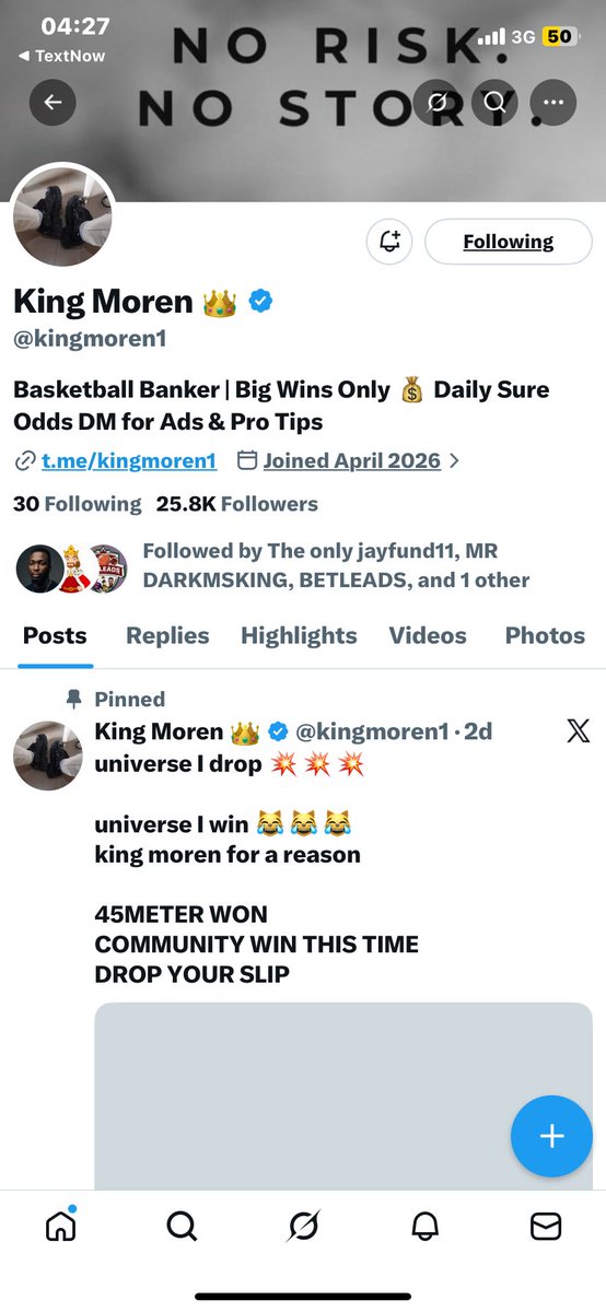 JamesAy23's tweet photo. @jayfund11 @kingmoren1 https://t.co/St9EF3MgB6