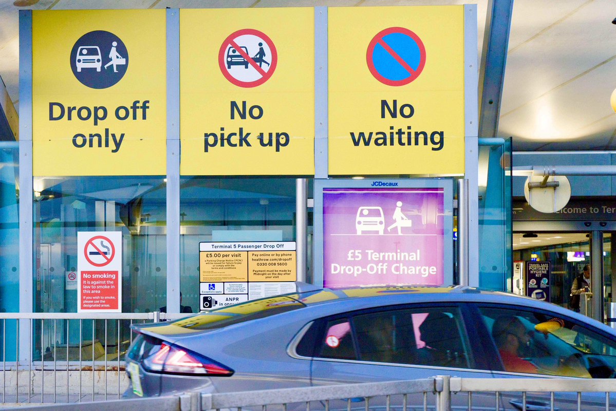 rj_abel's tweet photo. Around 25 UK airports now charge for terminal drop offs.

Some airports charging £10–£13 for just a few minutes near the terminal.  

It’s estimated that airports now generate over £300 million per year just for drop-off fees. 

Car parking charges estimated at £1.5 billion. https://t.co/b1WzyakfoL
