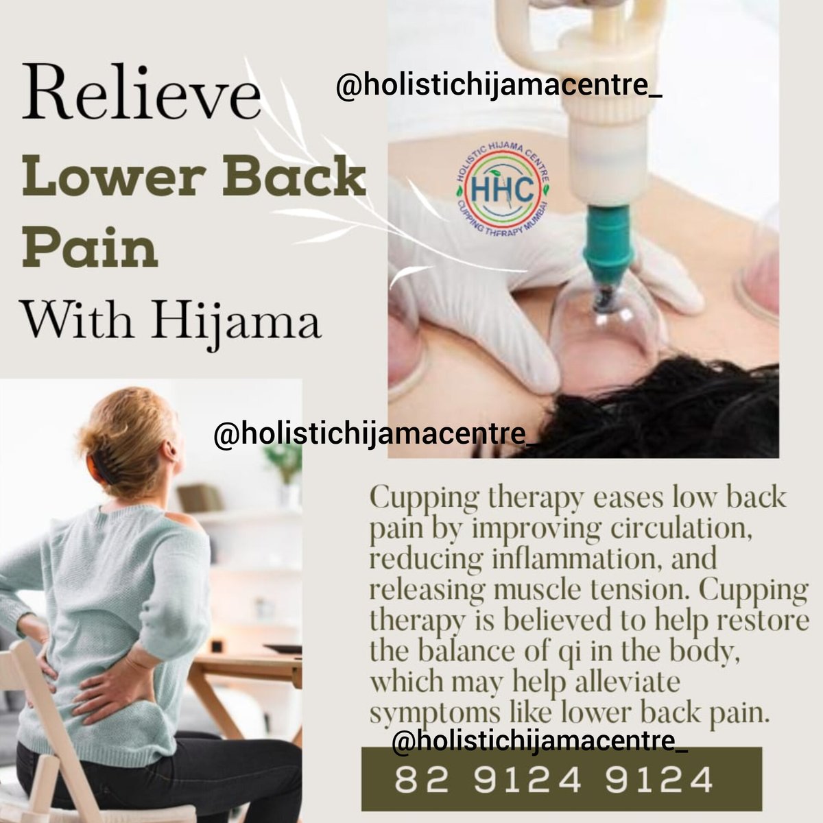 cupping_mumbai's tweet photo. 🩺 Relieve Lower Back Pain Naturally with Hijama Therapy.
Feel better, move easier, and restore your comfort.
📞 82 9124 9124
#HijamaTherapy #LowerBackPain #CuppingTherapy #PainRelief #HolisticHealing https://t.co/zMjnVs6GUa