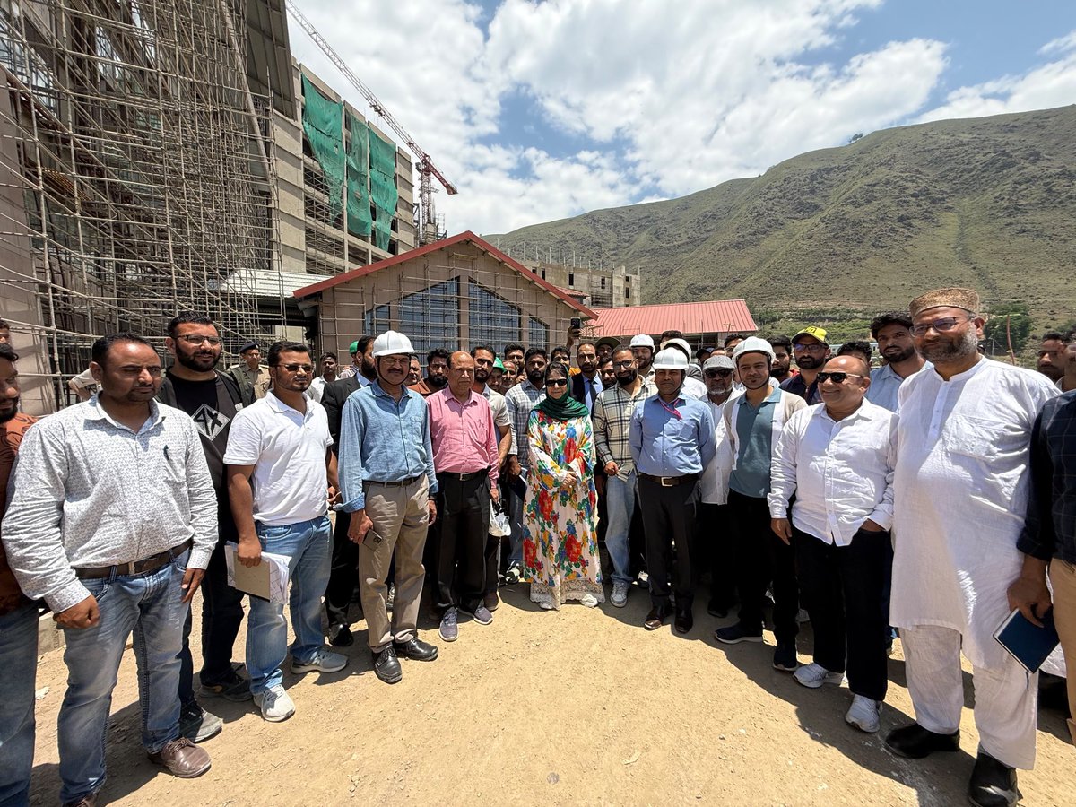MehboobaMufti's tweet photo. Mufti sahab envisioned & laid the foundation for AIIMS Awantipora in 2015 & today I’m delighted to see his dream come to fruition. Much progress has been made on this crucial institution - a project initiated by the PDP over a decade ago. AIIMS Awantipora has the potential to emerge as one of the leading centres of healthcare, medical education and research in J&K. Request Union Health Minister @JPNadda ji to kindly expedite completion of this vital institution so that quality healthcare services can reach the people of J&K at the earliest. @MoHFW_INDIA