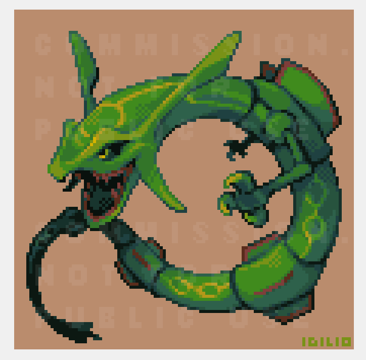 idili_o's tweet photo. Rayquaza Intro sprite c0mmission for @Tainteed , for his use only https://t.co/TcPZ7VQJga