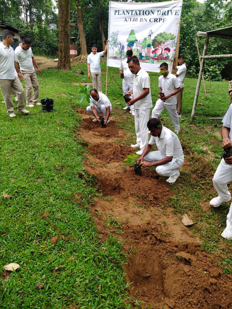 crpf140bn's tweet photo. World Environment Day 2026 was observed by 140Bn CRPF,Ambassa through a🌳Plantation drive aimed at strengthening environmental stewardship.Officers &amp; Jawans planted saplings across the campus,reinforcing the message that every tree planted today contributes to a greener tomorrow. https://t.co/8nZZUTUJFT