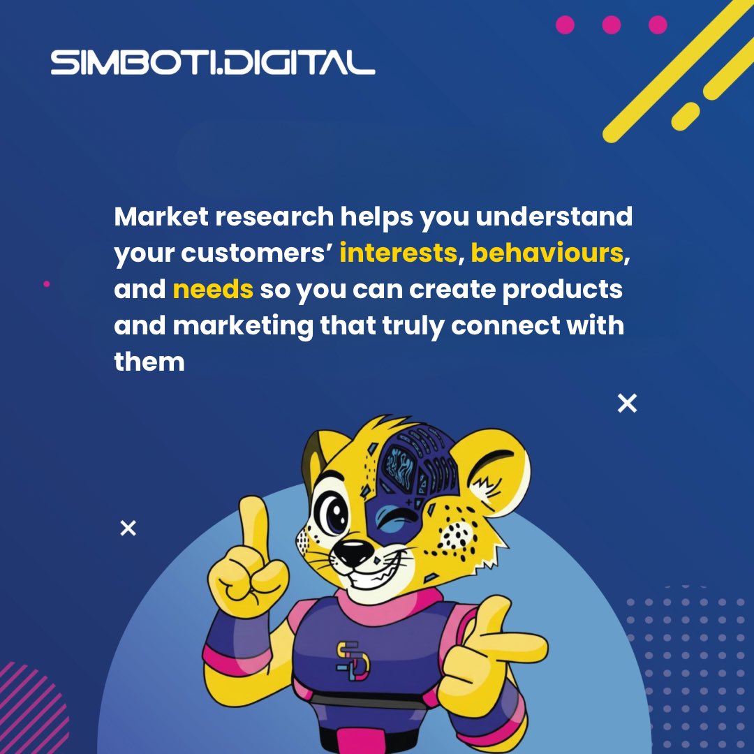 SimbotiDigital's tweet photo. Know your market. Grow your business. Market research gives you insights needed to make smarter decisions and connect with the right audience. #simbotidigital #digitalmarketing #businessgrowth #marketresearch https://t.co/bJHKKIyiFf