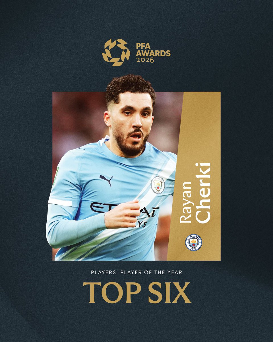 ManCityTH's tweet photo. ✨ เออร์ลิง ฮาลันด์ และ รายาน แชร์กี ได้รับการเสนอชื่อเข้าชิงรางวัลนักเตะยอดเยี่ยมแห่งปี PFA 🩵

เหมาะสมอย่างยิ่ง! 👏 https://t.co/sTviKucLks