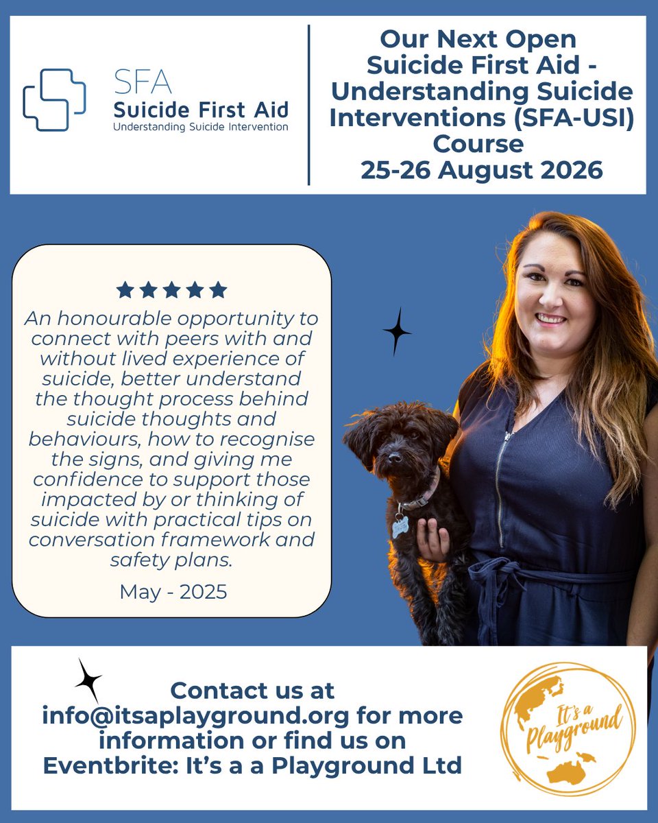 MindPlaySC's tweet photo. Feedback from participants of our Suicide First Aid Course. 

🗓️ Our next online course takes place on 25&amp;26 August, from 9am–1pm BST.

If you're interested in becoming a Suicide First Aider®, you can find out more and book your spot here:
 🔗 https://t.co/KJP2wmcu9t https://t.co/YP6sJnwNAW