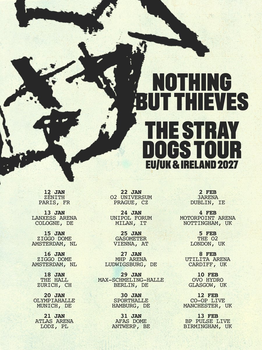 NBThieves's tweet photo. :: Tickets to our UK and EU tours are on sale now. Join the pack on our first stops of the Stray Dogs tour 
https://t.co/ampeclVgEC :: https://t.co/ioB9k2pjOT