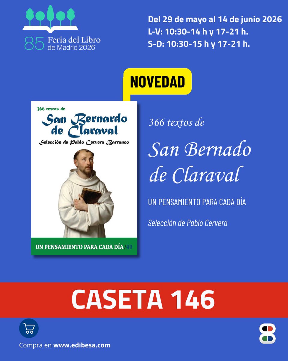 edibesa's tweet photo. De la colección 'Un pensamiento para cada día', la selección de Pablo Cervera:

366 textos de San Francisco de Asís, San Bernardo de Claraval, Santa Isabel de la Trinidad y San Benito de Nursia

📚🙏 https://t.co/YIeZr9zgya

[3/3] https://t.co/XFwEM73xXW