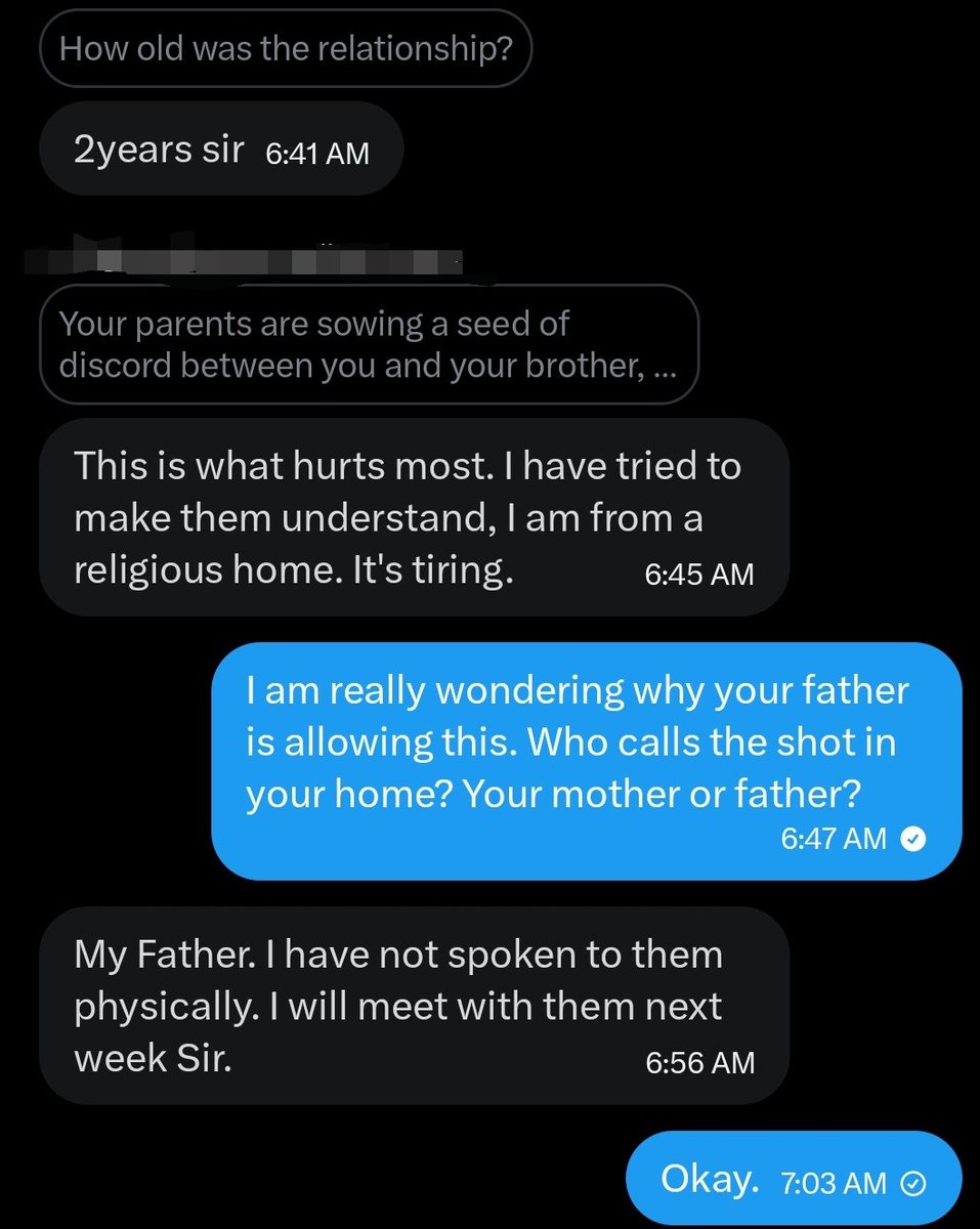 jon_d_doe's tweet photo. Please read the conversation that I had with a 32 year old man whose younger brother wants to engage his ex, and is being supported by his religious parents. https://t.co/5qKfN7eib4