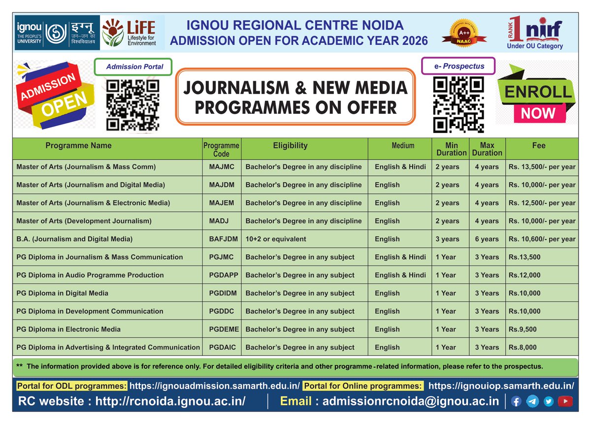 rcnoida's tweet photo. #IGNOU
#ignouuniversity
#RSD
@OfficialIGNOU
#ignourcnoida
#IGNOU
#admissionjuly2026 https://t.co/doOntbXO8w