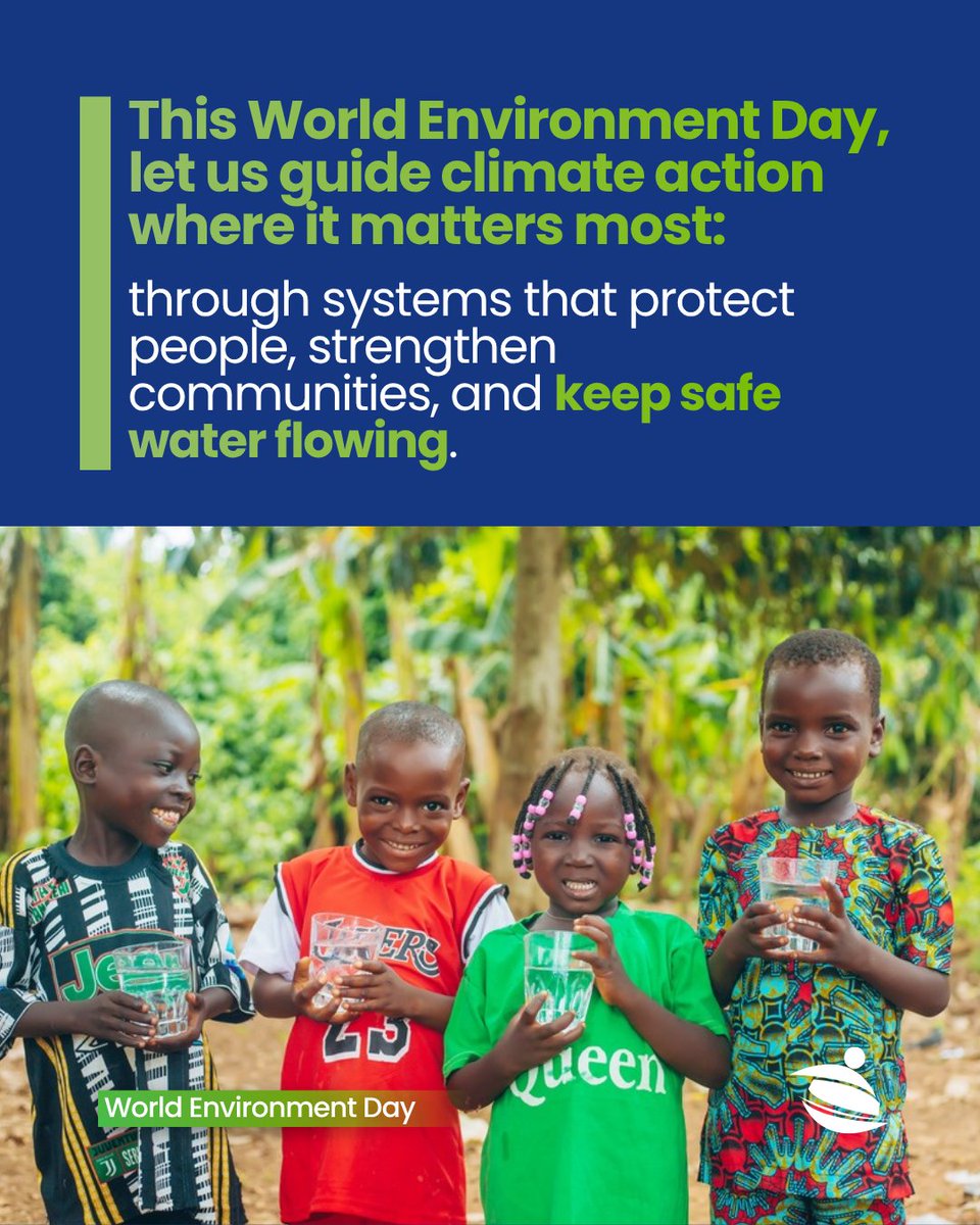 Fairaction_ng's tweet photo. Because when communities have reliable access to safe water, they are better equipped to adapt, stay healthy, and build resilience.

This World Environment Day, let’s guide climate action where it matters most, through systems that protect people and keep safe water flowing.

#WorldEnvironmentDay #ClimateAction #WaterSecurity #SDG6 #FairactionNigeria #SafeWater #ClimateResilience