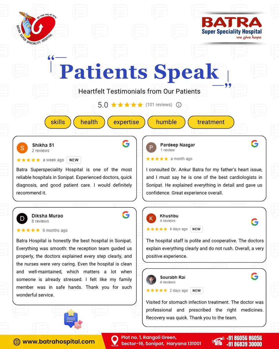 batrahospital's tweet photo. 💙 Every Patient's Trust Inspires Us!

At Batra Superspeciality Hospital, we strive to provide exceptional care with compassion and dedication.
.
.
.
#patienttestimonials #patientcare #trustedhealthcare
#patientsspeak #batrahospital #batrasuperspecialityhospital
#patienttrust https://t.co/vYUvpUmtye