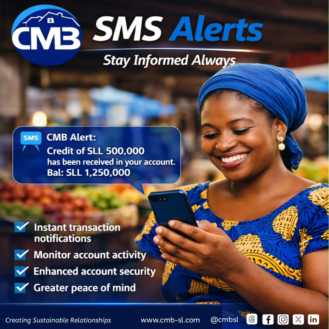 ThecmbSl's tweet photo. 💙 Stay Informed Always with CMB SMS Alerts  
Your money moves — and you’ll know it instantly.

✔ Receive instant transaction notifications
✔ Monitor your account activity anytime
✔ Enjoy enhanced security and peace of mind https://t.co/rOj1TxpZm0