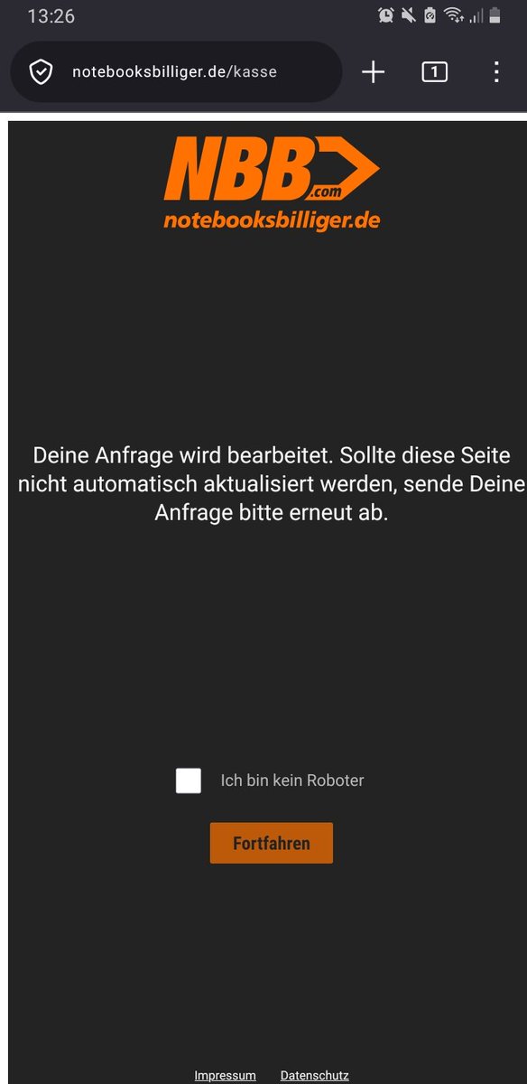 AnarchoFuchs's tweet photo. Wenn man den haken rein setzt und auf Fortfahren tippt lädt die Seite neu und die Eingabe wird endlos oft erneut verlangt 

@nbbilliger wollt ihr mein Geld nicht oder was? 😂

Leute, empfehlt mir mal n guten Store der mein Geld auch haben will pls😂 https://t.co/5HdKCcl0rQ