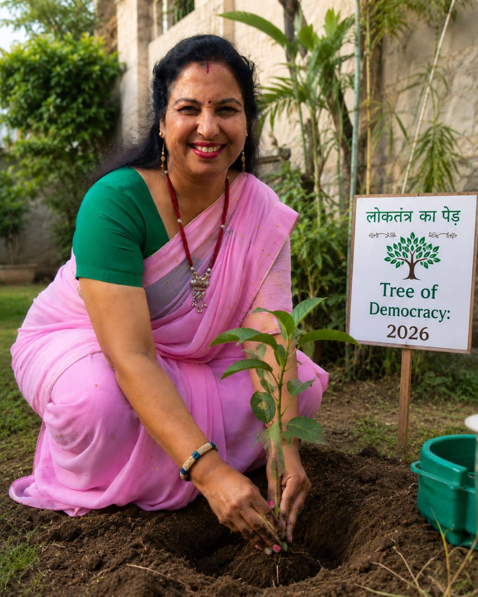 ShikshikaGroup's tweet photo. 🌱लोकतंत्र का पेड़–Tree of Democracy 2026🌱
वृक्षारोपण द्वारा प्रकृति संरक्षण के प्रति अपनी प्रतिबद्धता व्यक्त की। आइए, हम सभी स्वच्छता और पर्यावरण और लोकतंत्र के सुदृढ़ीकरण का संकल्प लें।  
@ECISVEEP 
@RajGovOfficial @RajCMO @rajeduofficial 
@DainikBhaskar @rpbreakingnews @UNEP https://t.co/oCIqGFsUEp