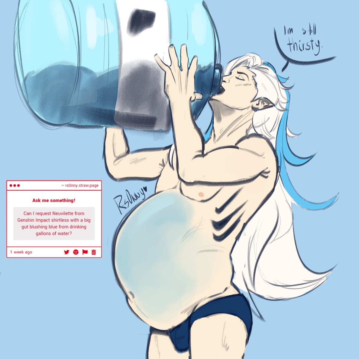 Rs0nnyFhat's tweet photo. It seems that gallon of water isn't enough for Neuvillete

Post questions or requests for mini sketches here  (https://t.co/vb3XNcpsWn) https://t.co/wNvm1k9P7v