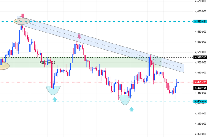 pipswithrachel's tweet photo. 4425โ4400 support holds.
A break above 4510 may invalidate the bearish bias.
For More Analysis,Hourly update,Signals
https://t.co/Ip761OcIfd
#Kemi #ForexEurope #GoldTrading #XAUUSD #ZurichTraders https://t.co/SgBTGWTzdZ