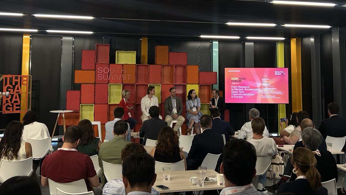 south_summit's tweet photo. How do we accelerate the journey from research to market? 🔬➡️🚀

A conversation on scaling deep tech innovation in Europe with:

• Asier Rufino (Tecnalia Ventures)
• @JGarciaRomeu (Alcyon Photonics)
• Juan Manuel Muñoz Guijosa (UPM)
• Maximilian Rowoldt (@mrowoldt8 Cusp Capital Partners)
• Carrie Frais (Moderator)

#AIConvergence #SouthSummit26