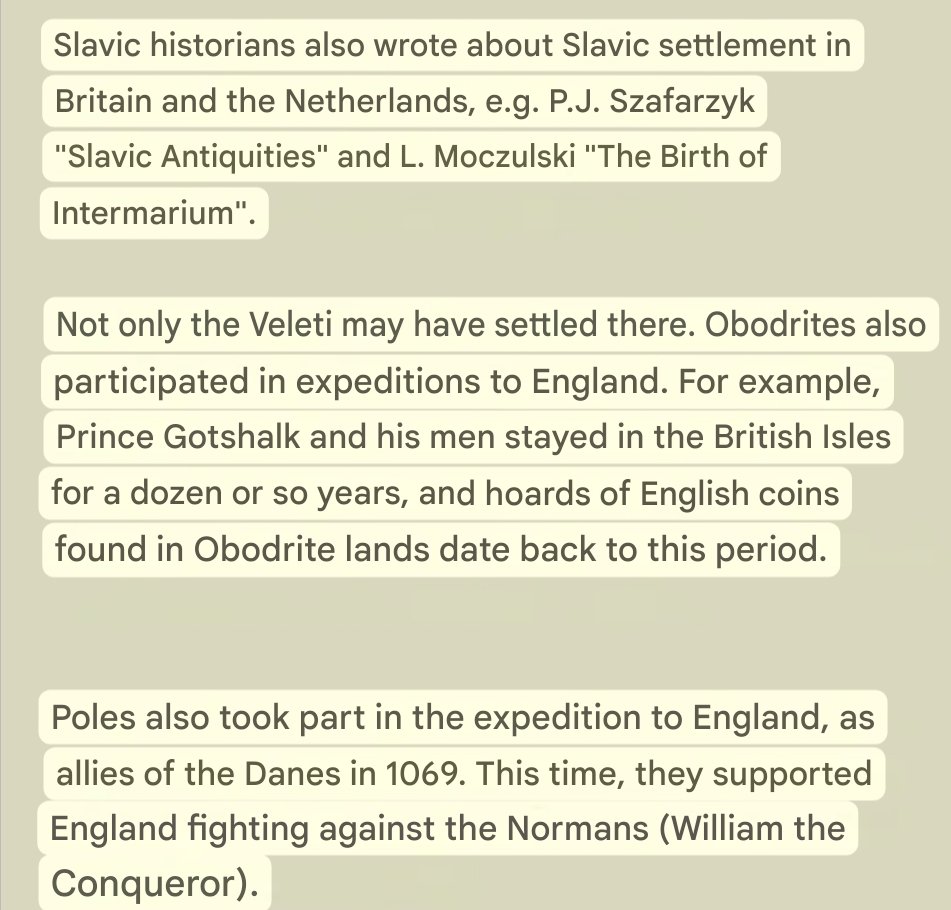 Wrda175532's tweet photo. Slavic people (mainly from around the Baltic) as great sailors settled in England, including the Obodrites, not just the Veleti (obodrite prince Gottschalk with his men).
From this period, hoards of English coins, probably stolen, have been found in their lands. https://t.co/TIcc11kd4A
