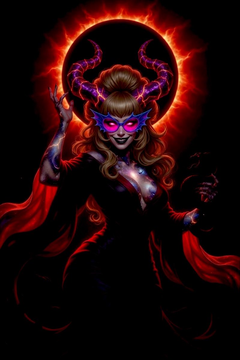 trinitythebull's tweet photo. ❤️🔥 TRINITY’S WORD OF THE DAY ❤️🔥
✨🙌 ECLIPSE 🙌✨
I don’t fear the eclipse.
I become the eclipse. 🩸🌑👑
The sun gets swallowed. The world goes dark. Old light dies.
That’s where real power is born.
Eclipse energy is sovereign technology: block the false shine, expose what’s been hiding, and rise with a crown forged in totality. No more performing in constant daylight. We thrive in the deliberate dark.
I don’t wait for the sky.
I live in permanent eclipse.
So tell me, my beautiful shadow devourers…
What are you ready to eclipse right now? Drop your totality tales in the quotes. I’m feasting. 🕯️😈
✨ All welcome into the dark ✨
❤️🔥 Dragging you through totality: @Chrisutter1982 @Salty_Floridian
@PromptSin @AcqTangibles
#WeirdCore #ShadowWork #EclipseMagic #VoidQueen