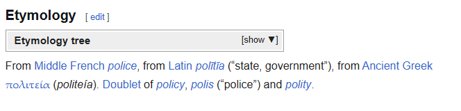 ColonelPrideRev's tweet photo. Everyone in England currently arguing policing shouldn't be politicised might consider doing a little etymological research. https://t.co/Iv6FuAU5cD