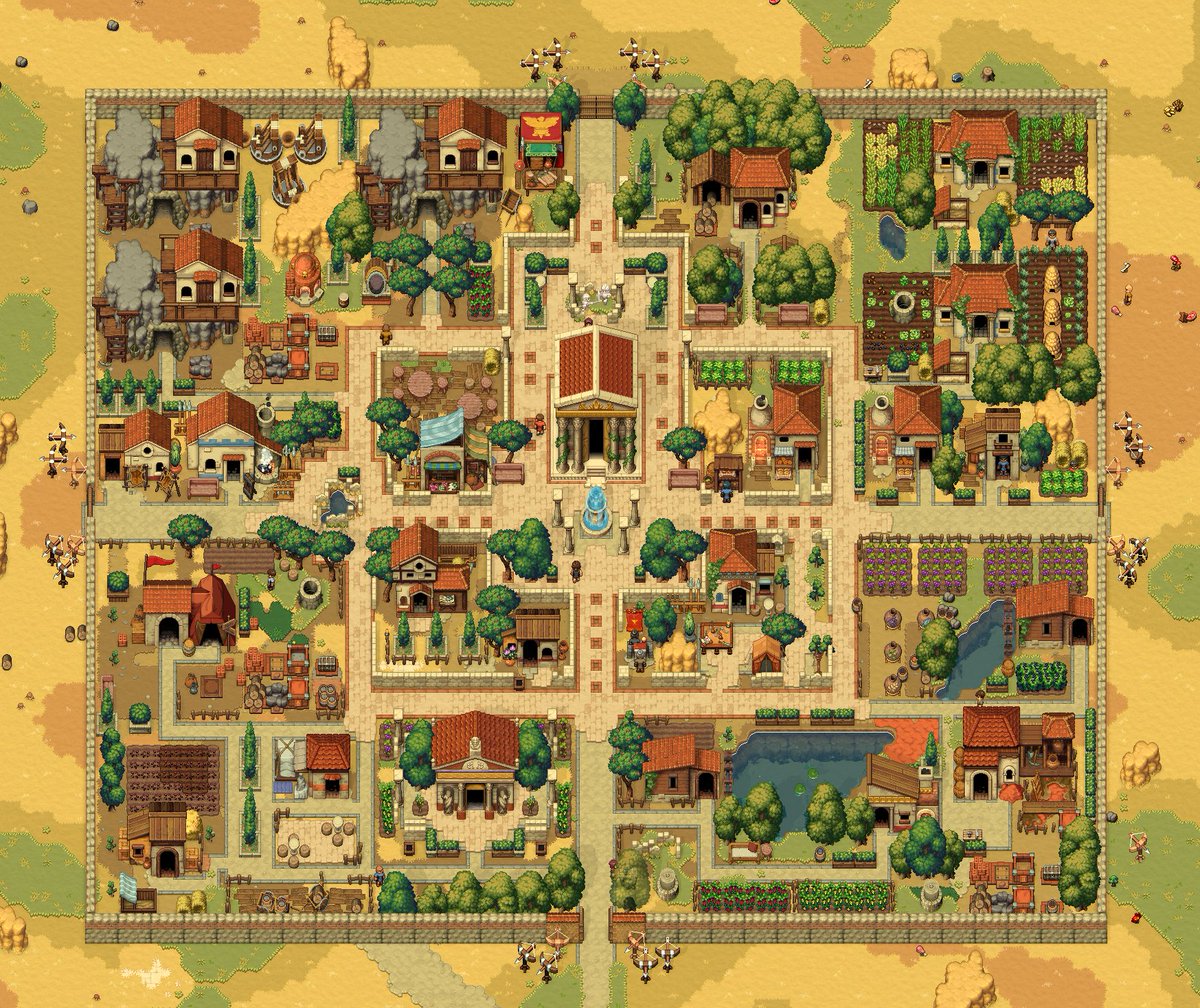 RomesteadGame's tweet photo. One of our players, xoxoladygaga, made this gorgeous town in Romestead!

It's an amazing feeling to see players make things look nicer than we thought was possible. https://t.co/S6xwy5W7MT