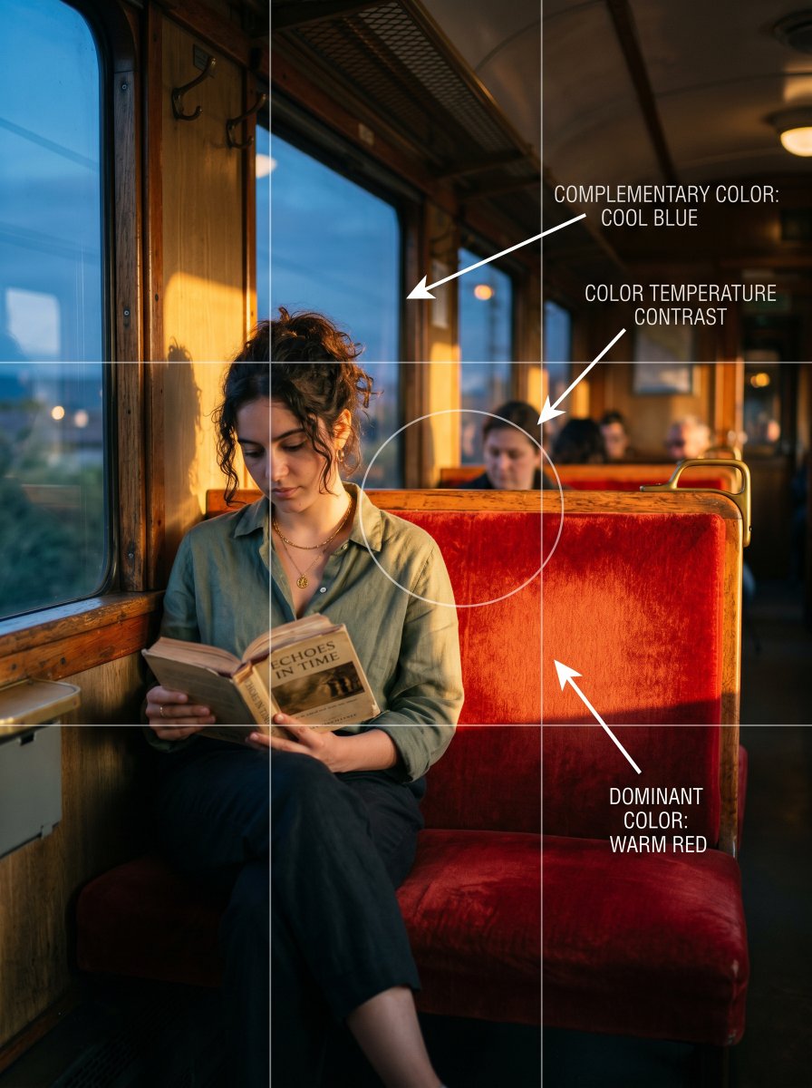MobilePhoto101's tweet photo. Immerse yourself in a tale drawn by colors &amp; emotions that suspend time. Witness how the cool window blues and warm seat reds come alive through color contrasts. Shot during a quiet train ride at golden hour, this moment of calm was captured with #samsungultra. Harness the cinema https://t.co/FXT7947QJD