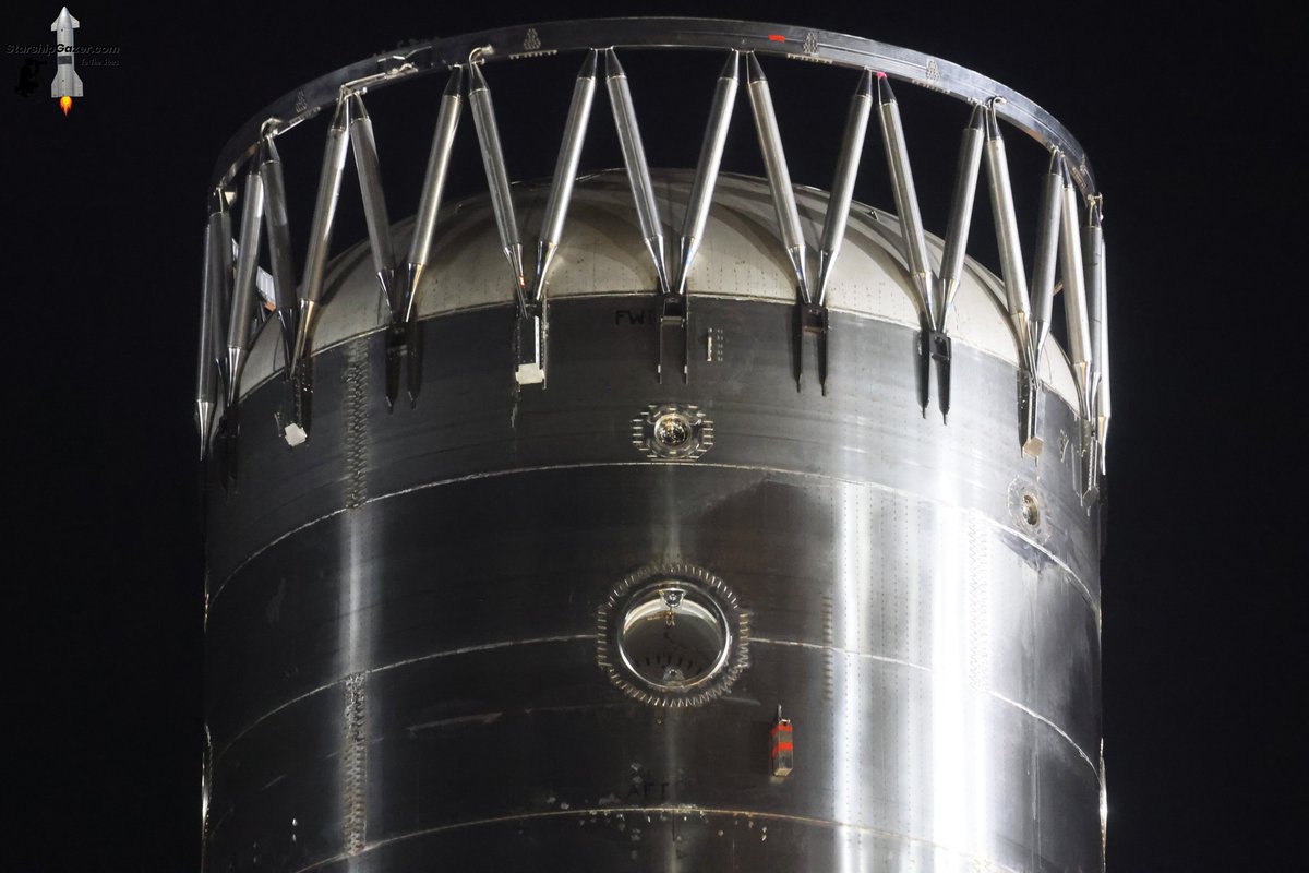StarshipGazer's tweet photo. Super heavy booster 20 rolling out to Starbase Massey's test site tonight for initial cryo proof testing in preparation for Starship test flight 13.

6/5/26 https://t.co/9n0Bj0m4G9
