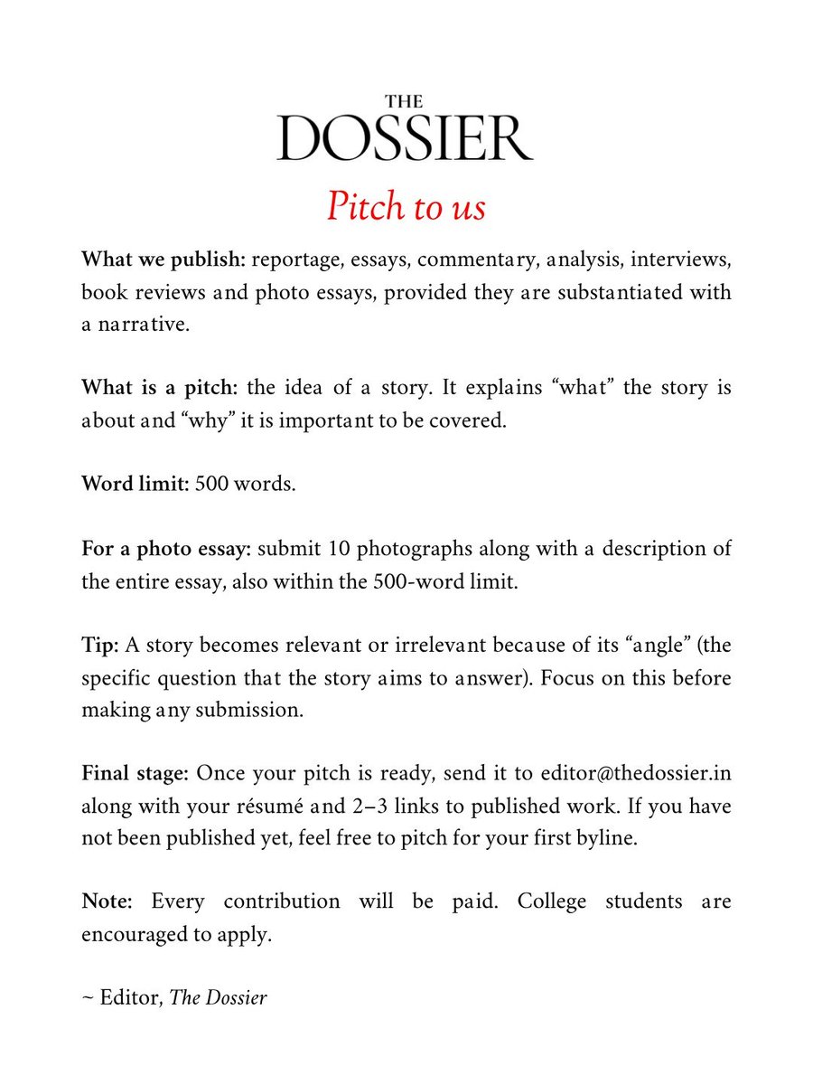 thedossier_in's tweet photo. Pitch to us - The Dossier https://t.co/hHto3E4yxL