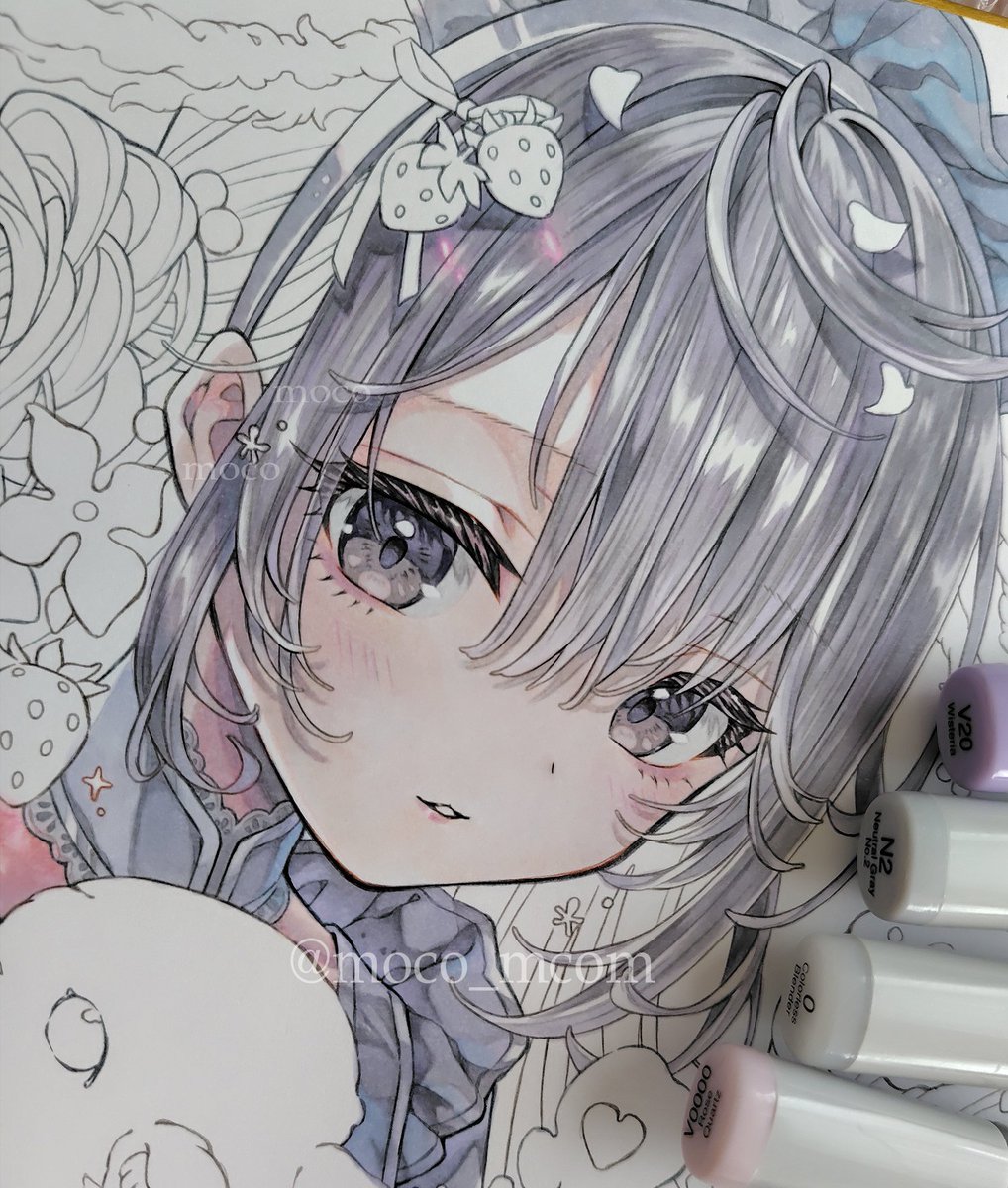 moco_mcom's tweet photo. 銀髪塗ると可愛くなってきた！
←before                   after→ https://t.co/g2f20yvZYI