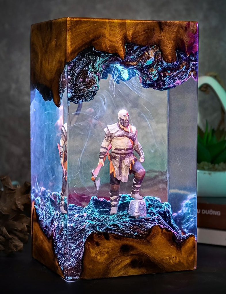 Play4Index's tweet photo. Video game lamps made of epoxy resin by hirosart. https://t.co/GHGseUfbEV