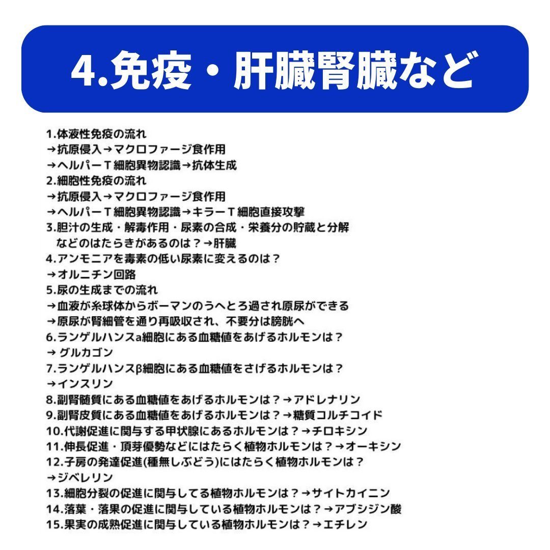 koumuinright2's tweet photo. ［地上］試験に出る！生物63選✨

スキマ時間をうまく活用して１点でも高く得点していきましょう！

・教養科目に不安があり少しでも得点したい
・短時間で自然科学を得点源にしたい

そんな方は確認してみてください👇
https://t.co/3zVT6SWc19
※４時半で地学、生物、化学、物理が完成！ https://t.co/86wVzl3MGT