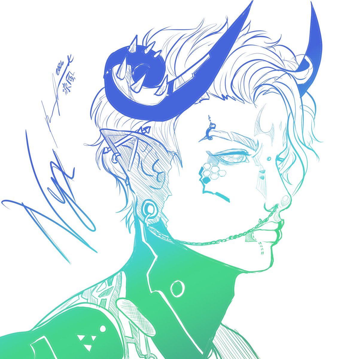 saintovrot's tweet photo. Another sketch by the awesome talented Queen  @MizunoSuzuka of my boy Nyx Varrow. https://t.co/X31C8BC8lB